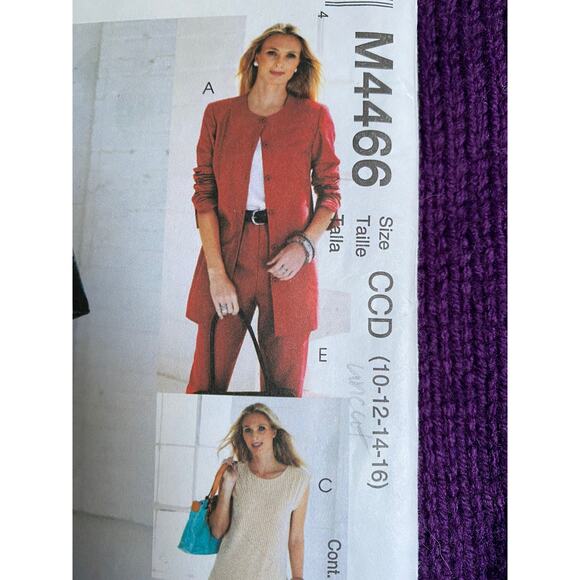 McCalls 4466 top pants jackets sewing pattern sz 10 12 14 - Picture 2 of 5